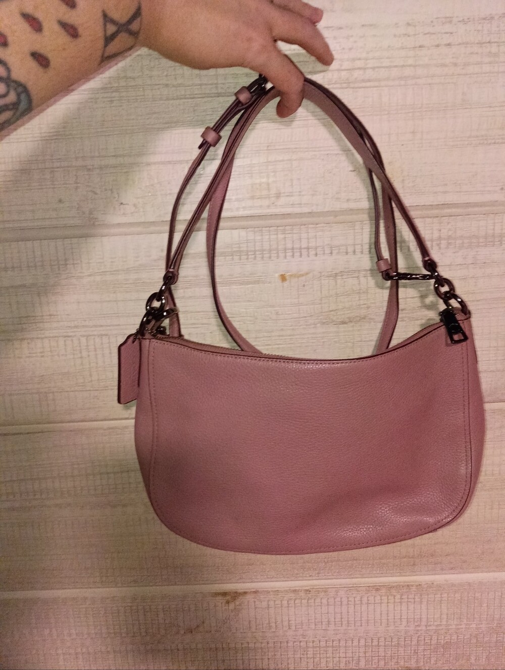 Coach Dusty Rose Pebbled Leather Shoulder Bag - Picture 2 of 8